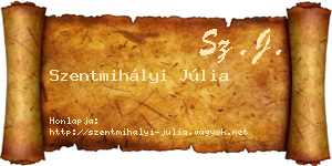 Szentmihályi Júlia névjegykártya