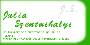 julia szentmihalyi business card