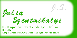 julia szentmihalyi business card